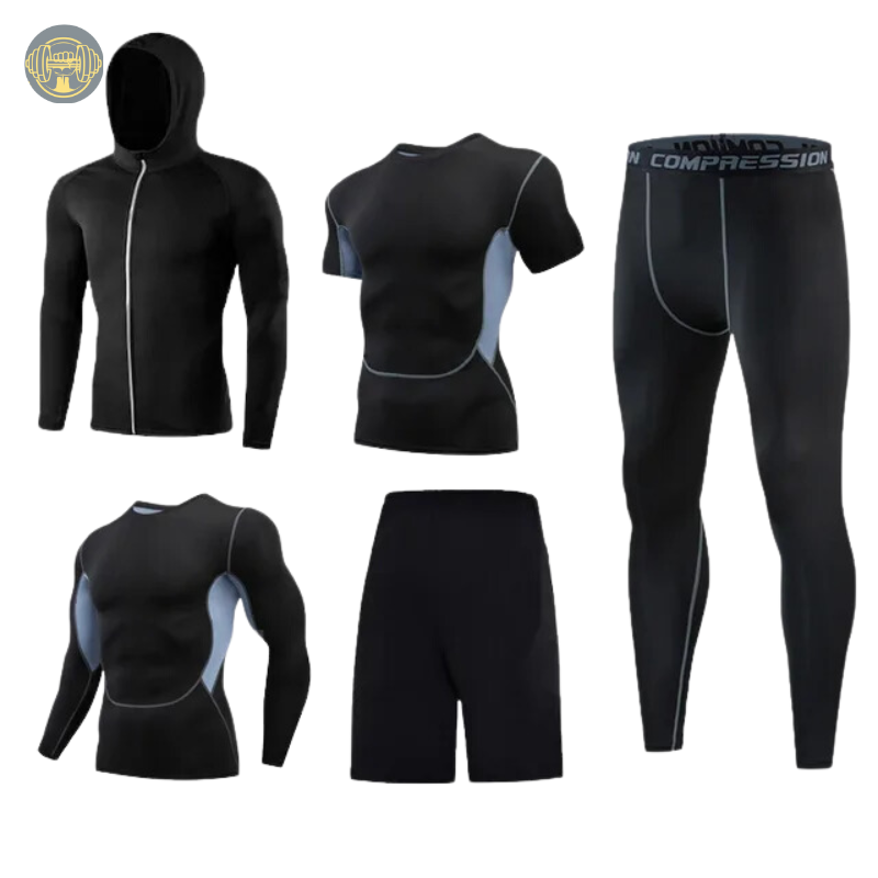 Mens 5Pcs Compression Set Rashguard