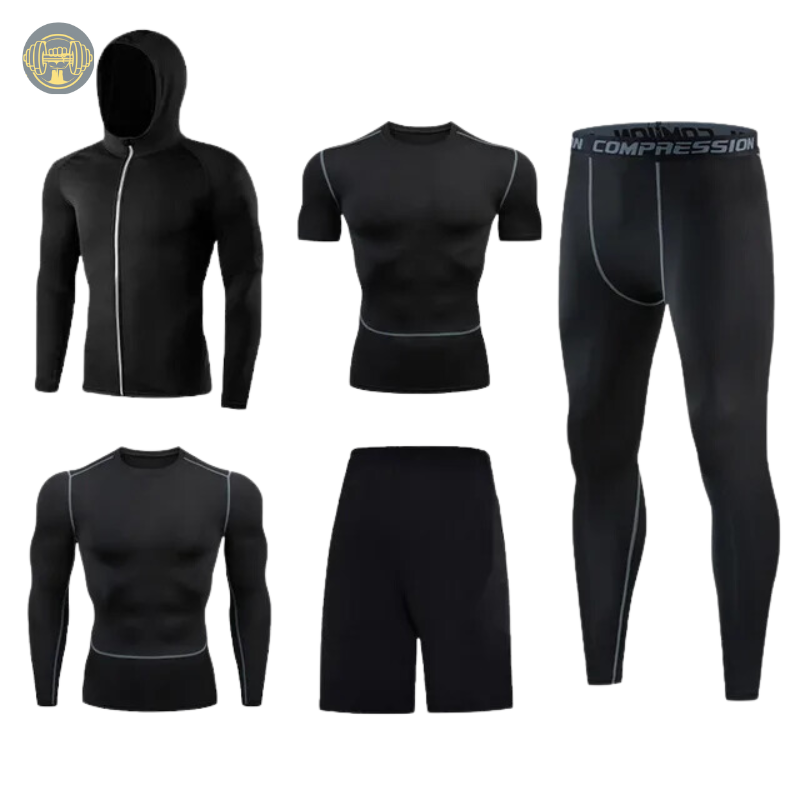 Mens 5Pcs Compression Set Rashguard