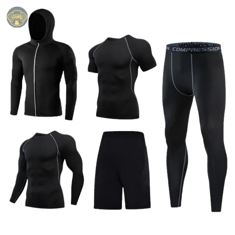 Mens 5Pcs Compression Set Rashguard