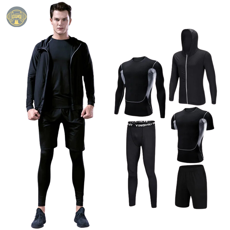 Mens 5Pcs Compression Set Rashguard