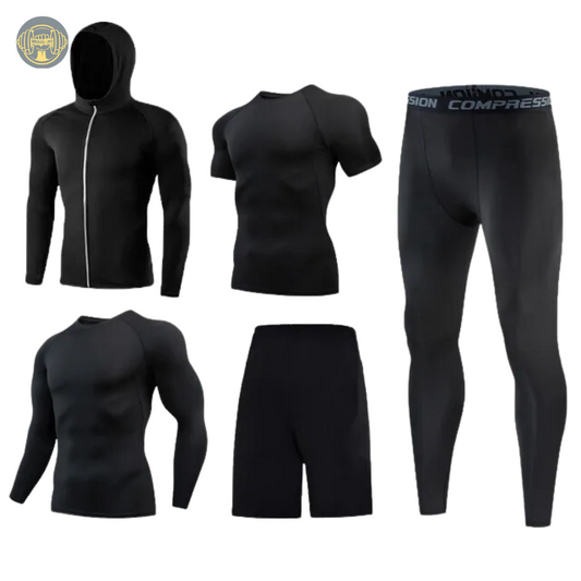 Mens 5Pcs Compression Set Rashguard